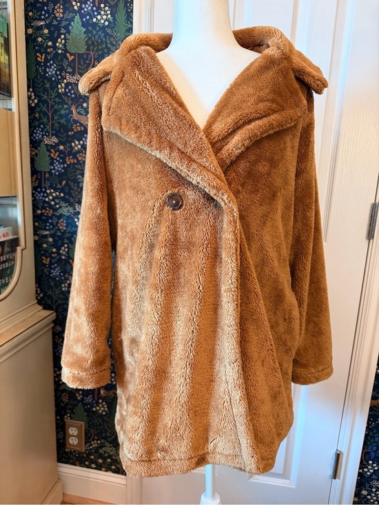 Jason Wu Jackets & Blazers - Jason Wu Plush Teddy Coat in Camel Brown with Hood